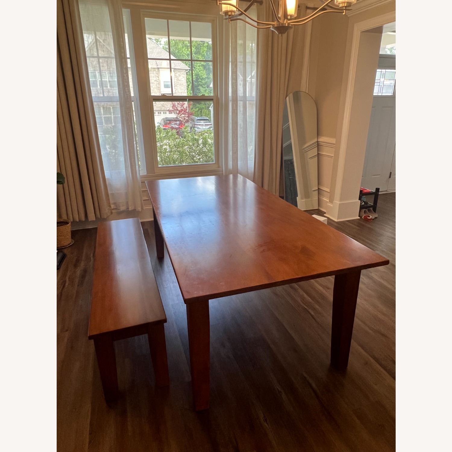 Crate & Barrel 82'' Dining Table and Bench - image-2