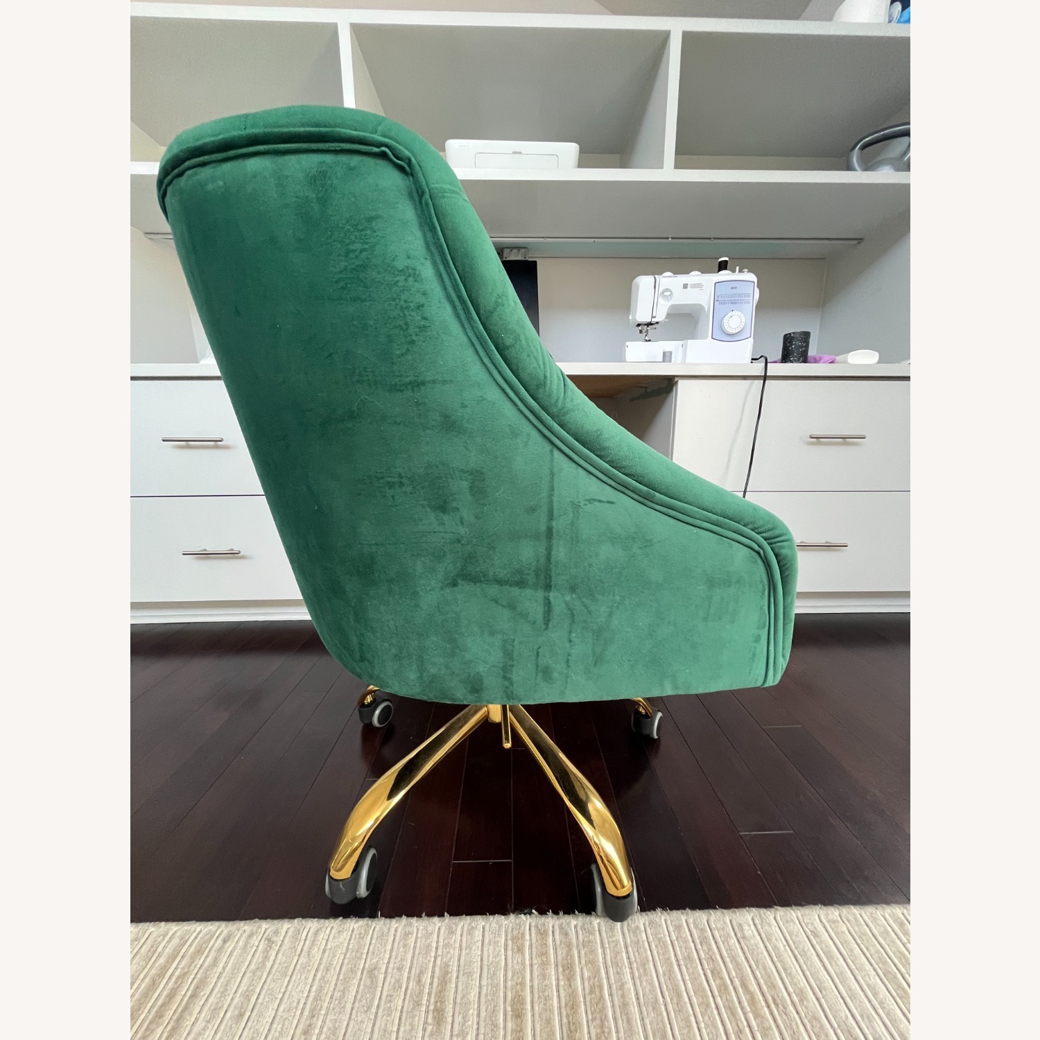 Living Spaces Green Swivel Office Chair - image-2