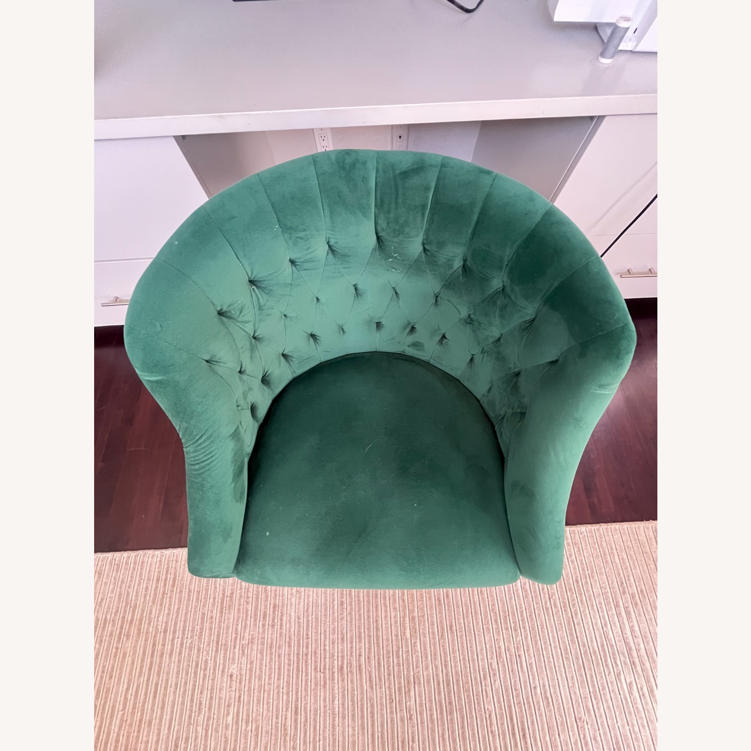 Living Spaces Green Swivel Office Chair - image-3