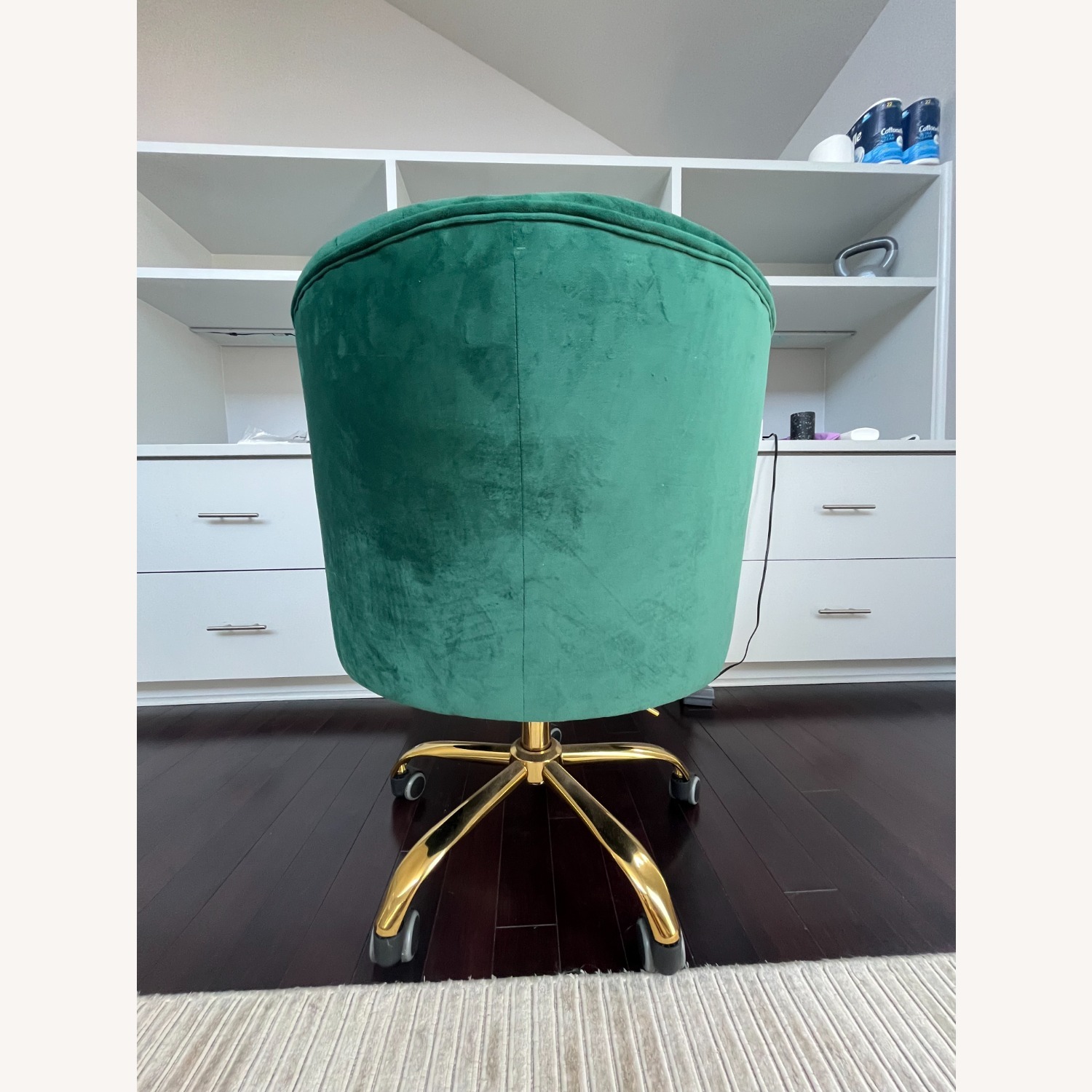 Living Spaces Green Swivel Office Chair - image-4
