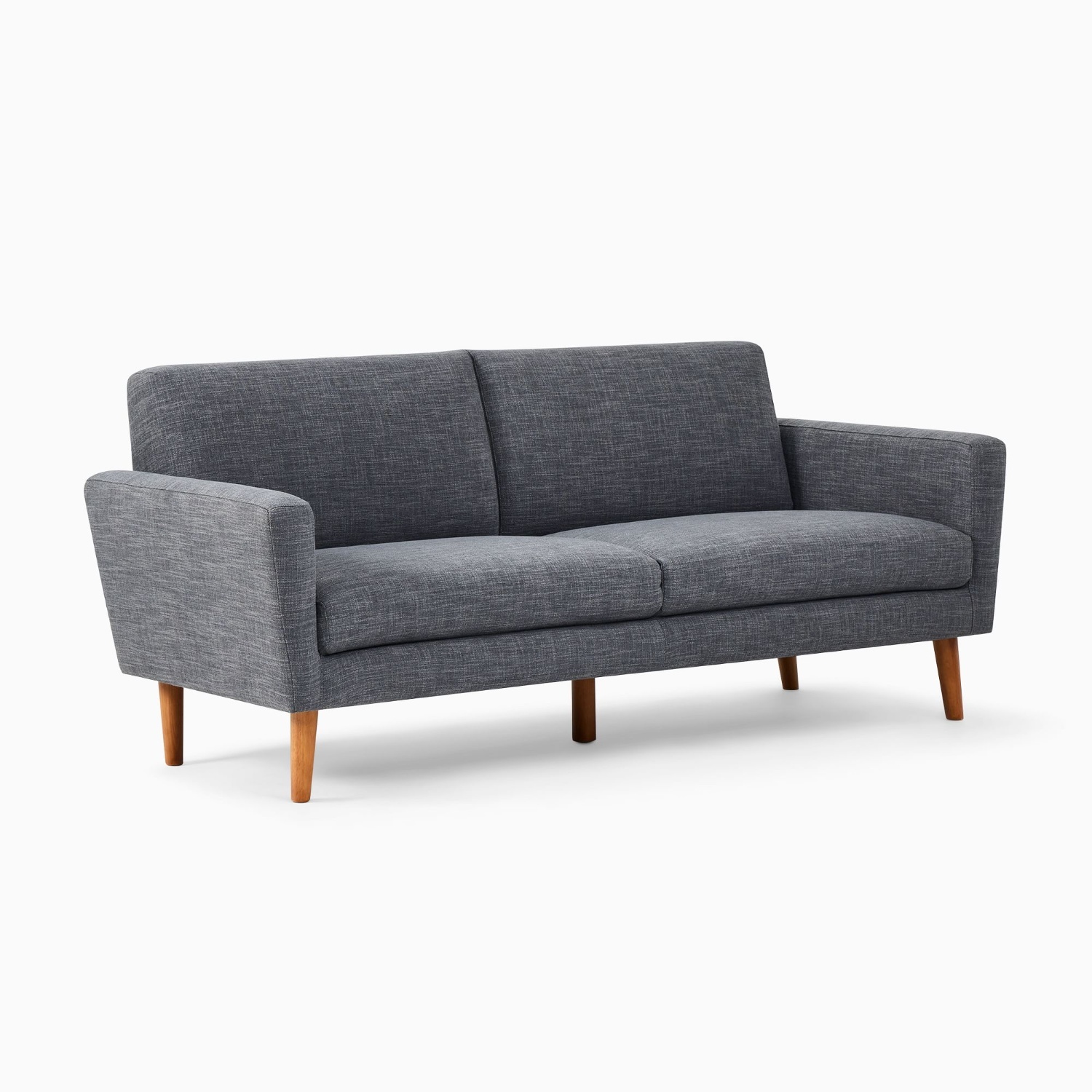 West Elm 72” Oliver Sofa, Chenille, Olive, Walnut - image-4