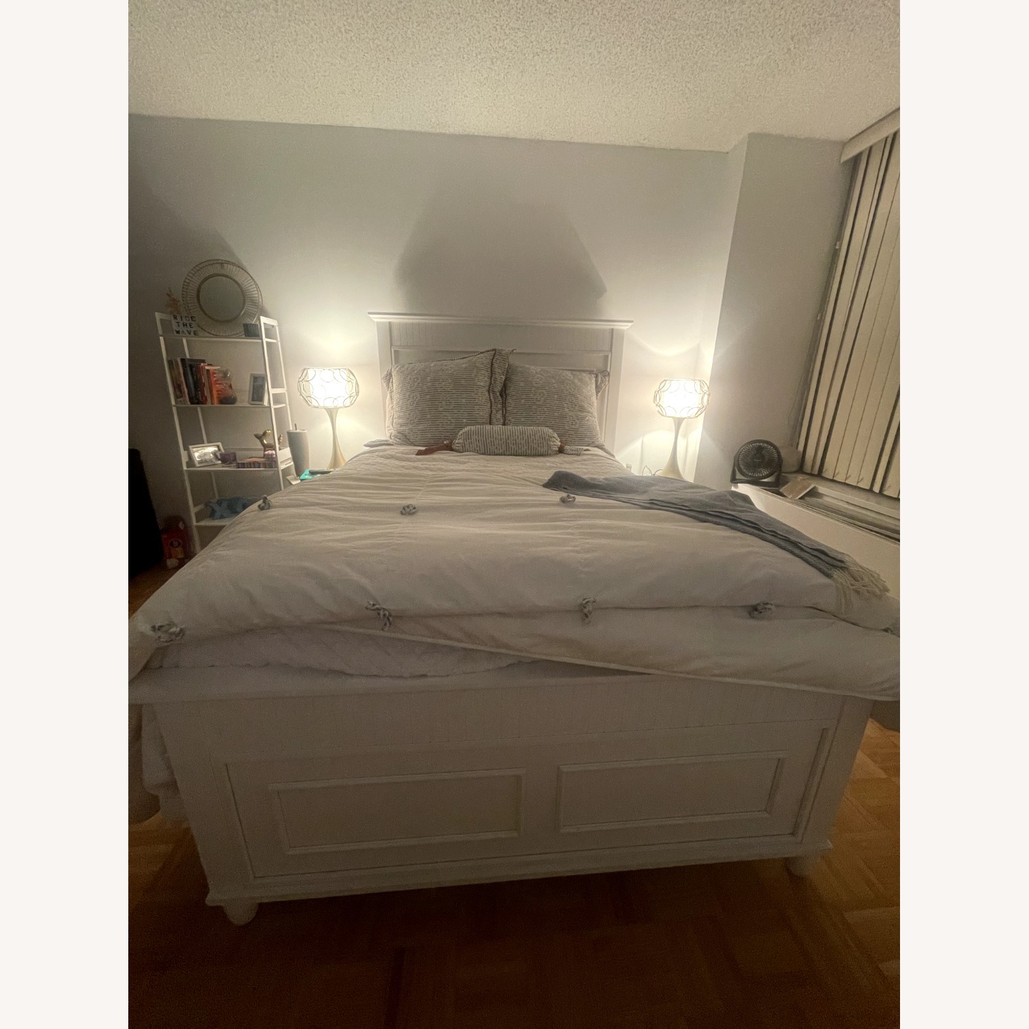 White Full Size Bed Frame  - image-1