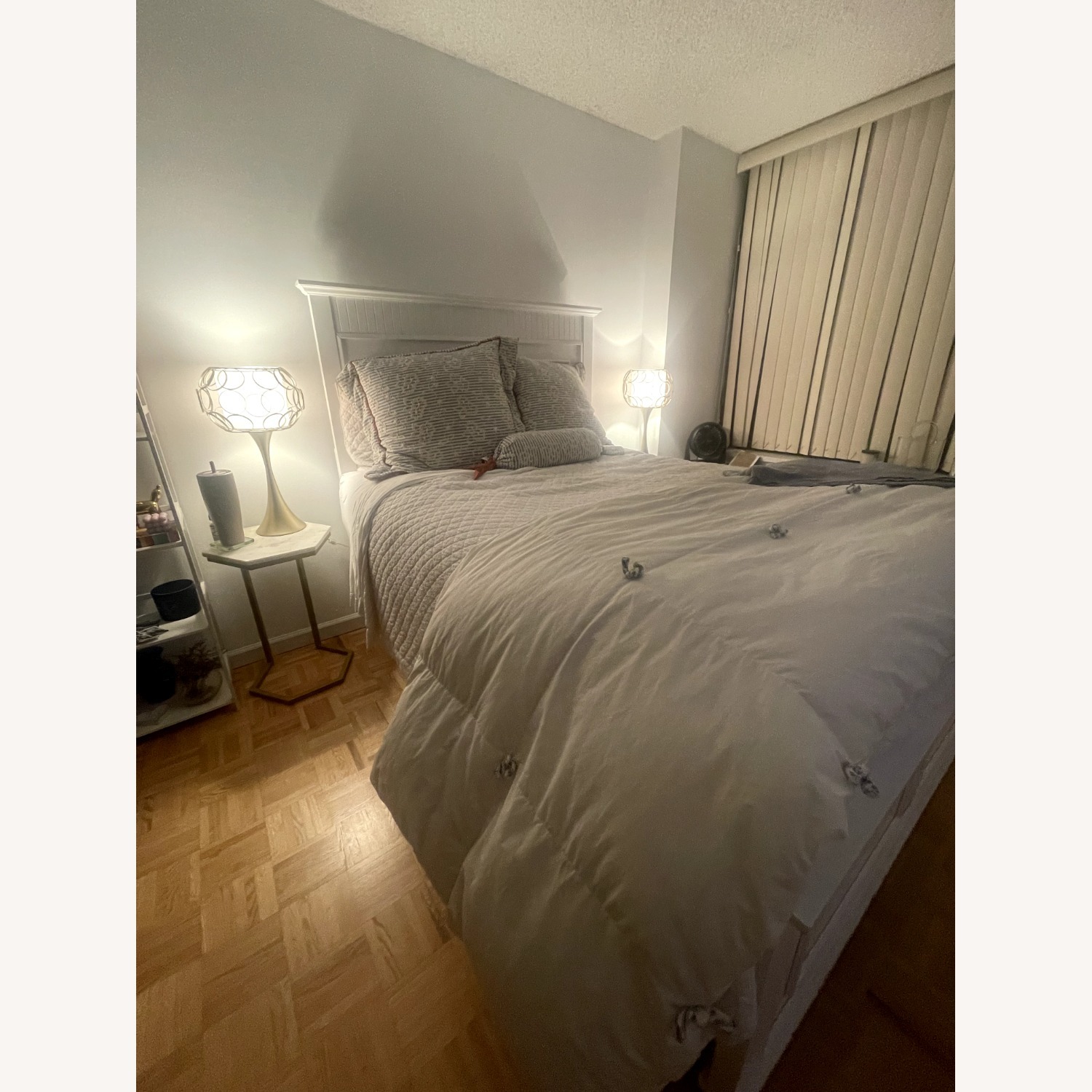White Full Size Bed Frame  - image-2