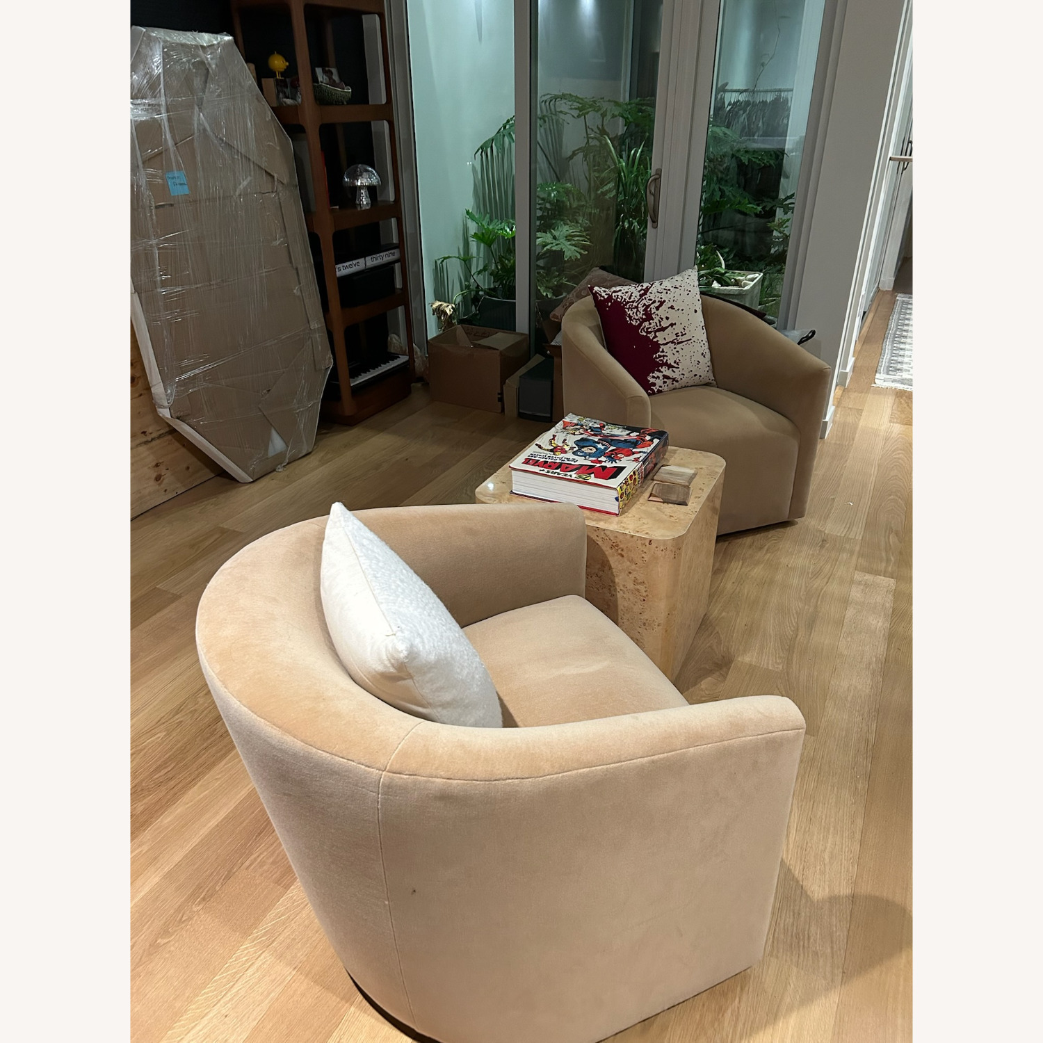 Restoration Hardware Arrondi Swivel Chairs Set - image-4