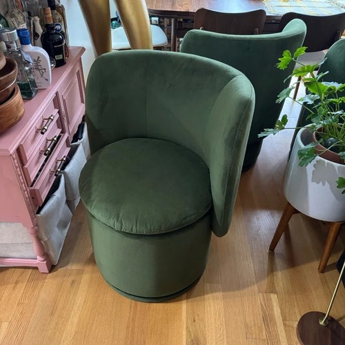 Used Joss & Main Green Swivel Dining Chair Set for sale on AptDeco