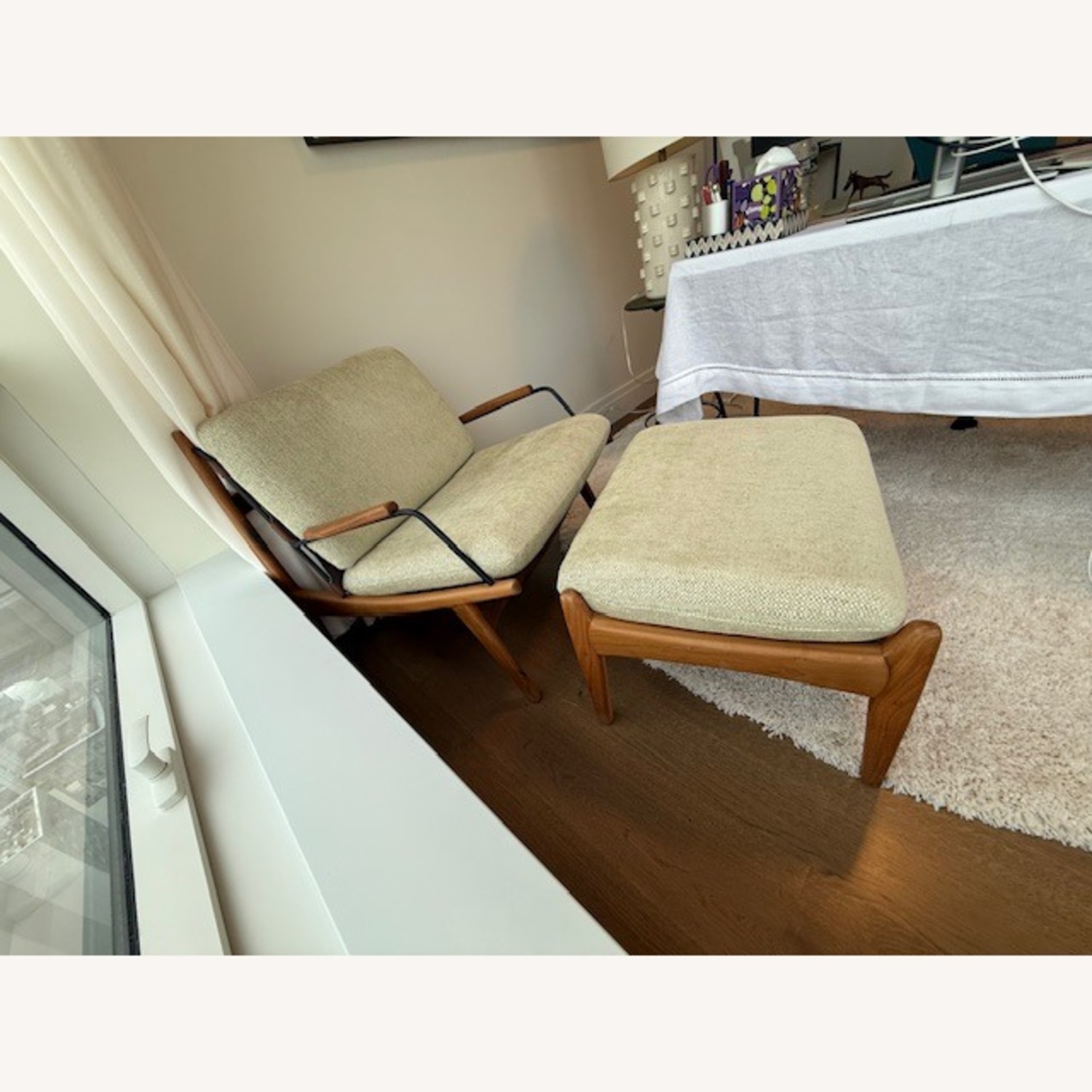 Lawson-Fenning Maker's Armchair + Ottoman Lt Green - image-5