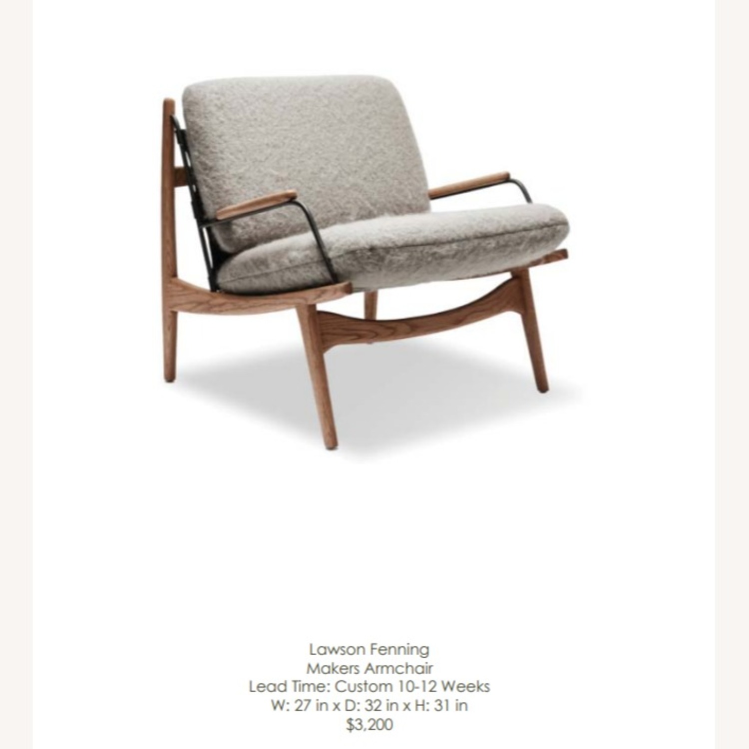 Lawson-Fenning Maker's Armchair + Ottoman Lt Green - image-1