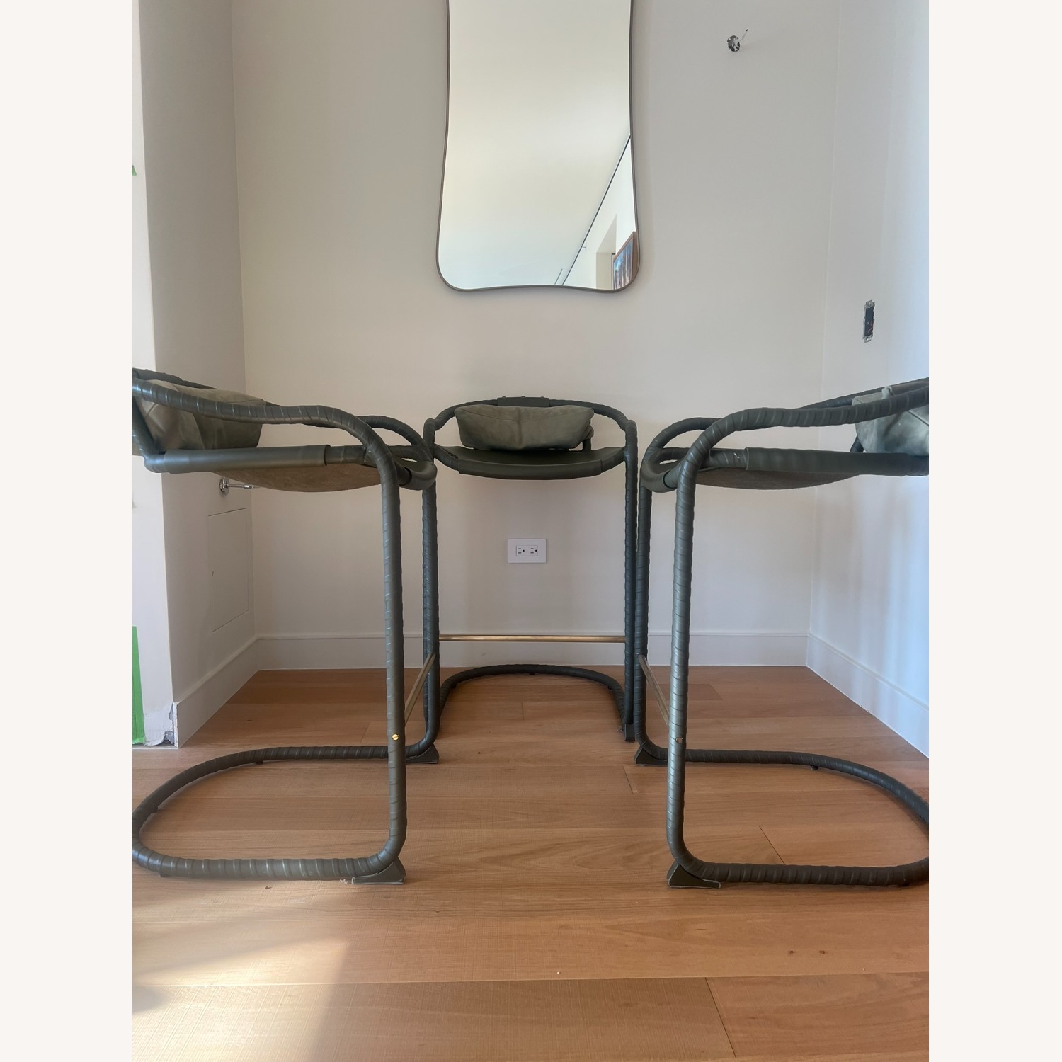 Ochre caribou stools set of 3 Luxury Leather - image-2