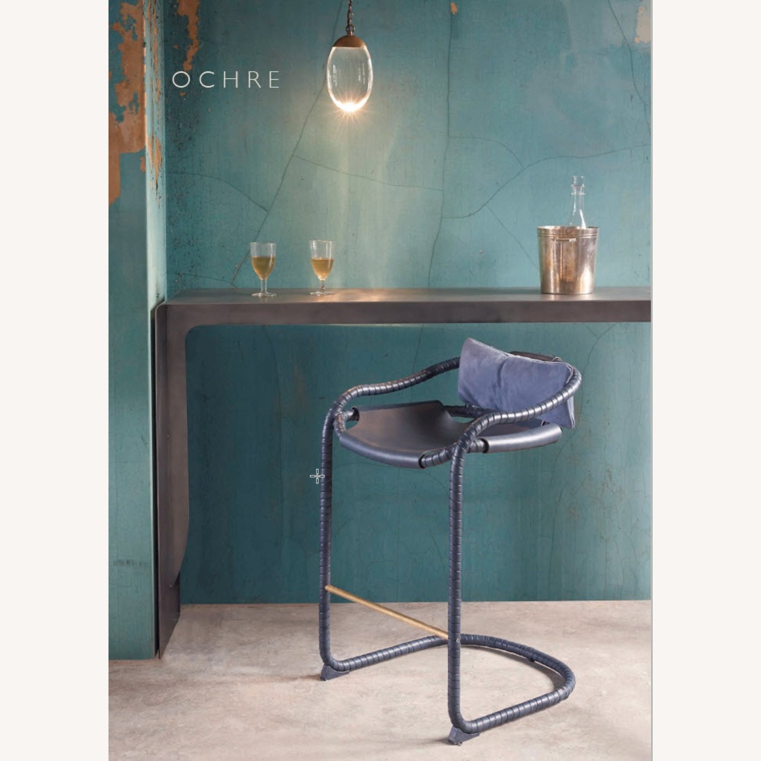 Ochre caribou stools set of 3 Luxury Leather - image-1