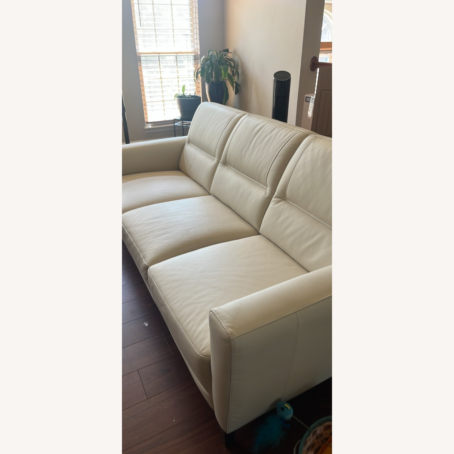 Home Goods Real Leather White Sofa - image-3