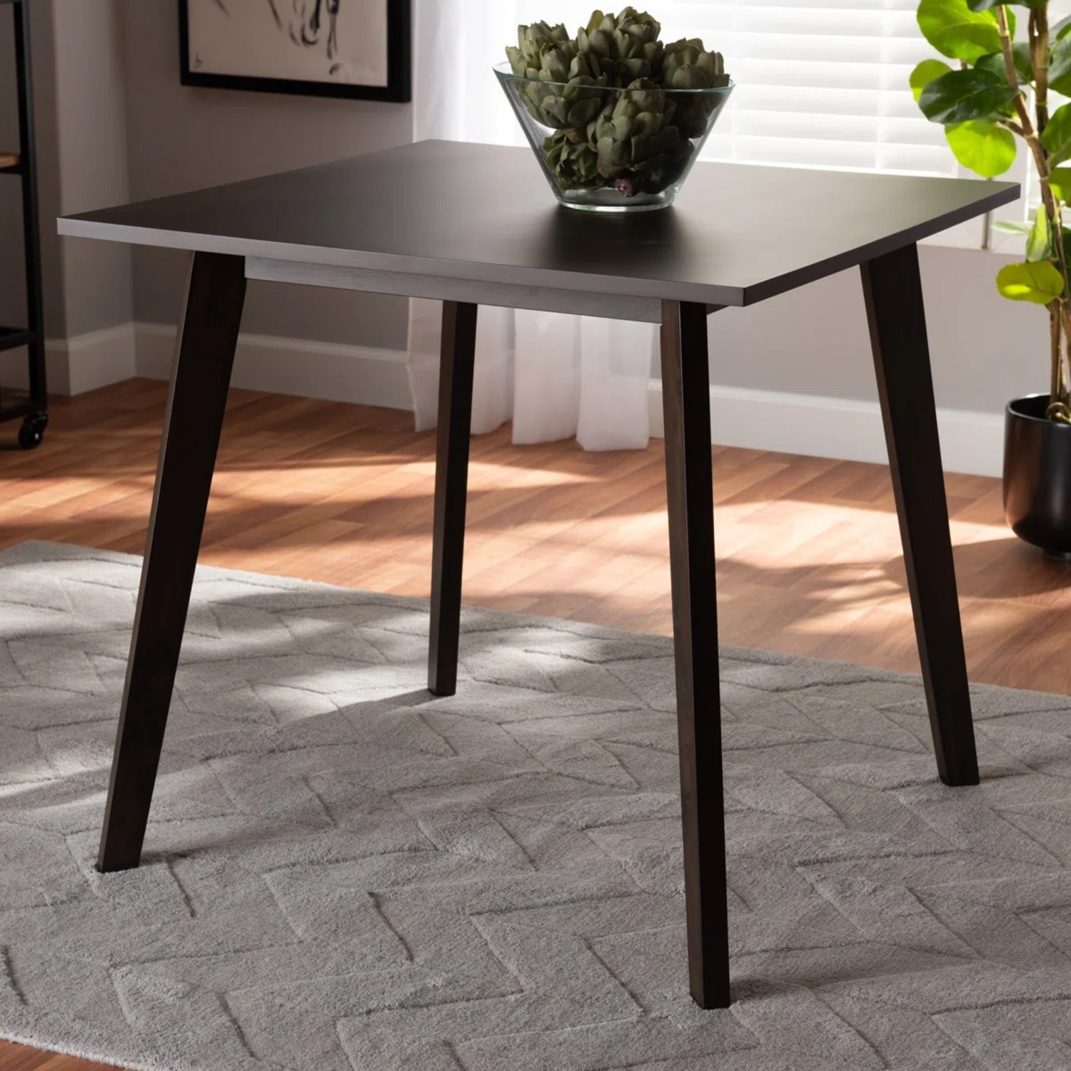 Dark Brown Wood Table Set for 4 - image-1