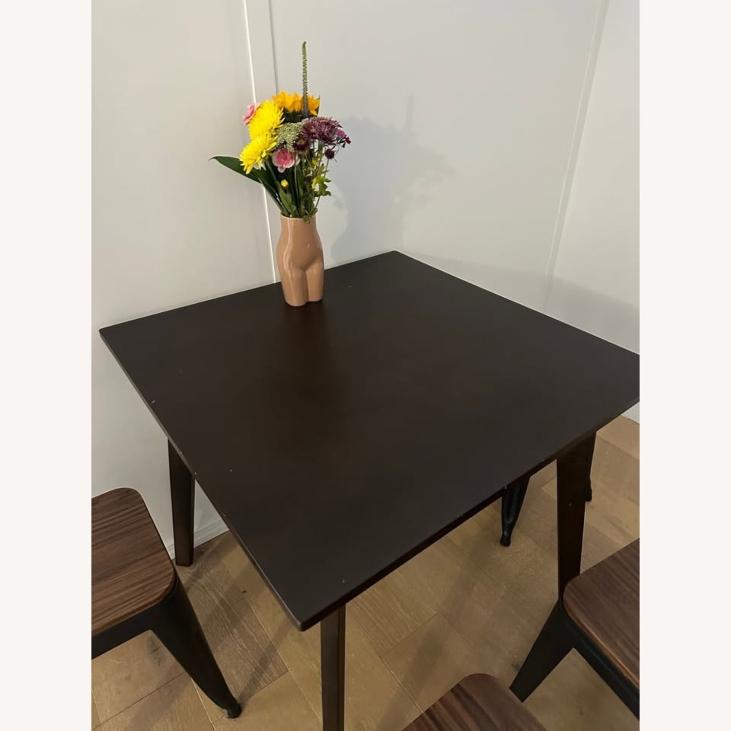 Dark Brown Wood Table Set for 4 - image-3