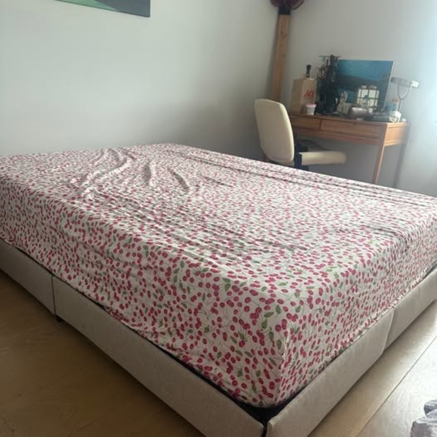 Beige Queen Platform Frame - image-2