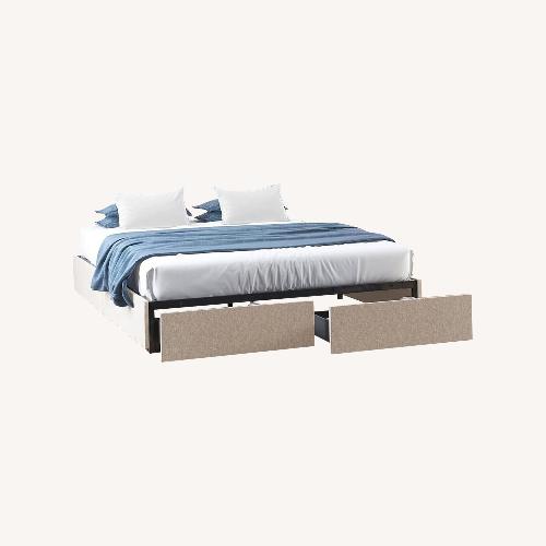Used Beige Queen Platform Frame for sale on AptDeco