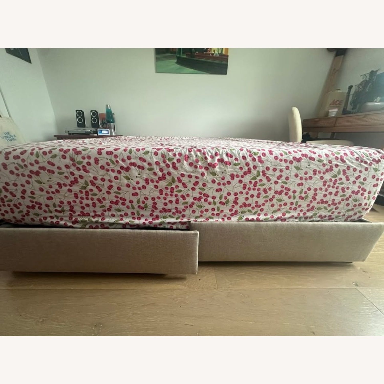 Beige Queen Platform Frame - image-5