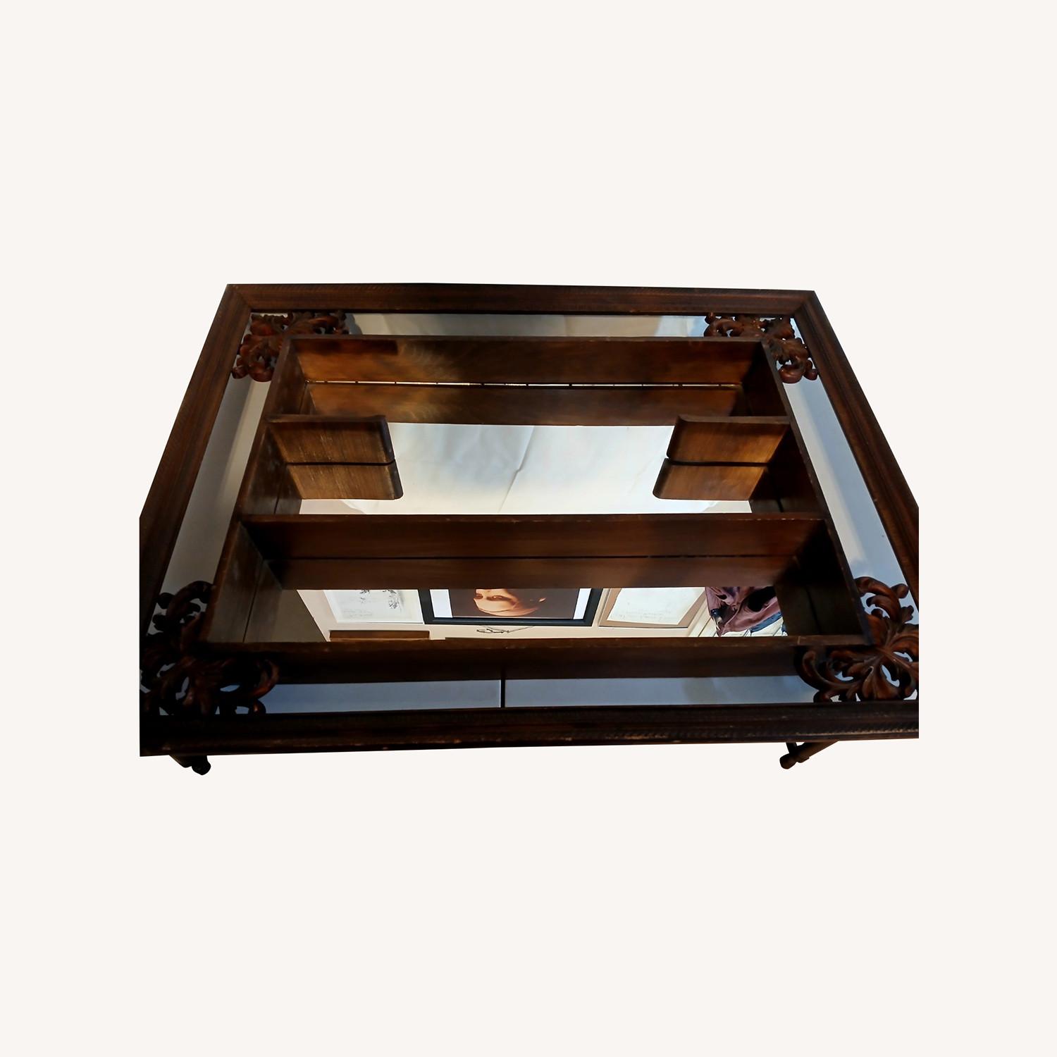 Vintage Mirror with Wooden Shelves - image-0