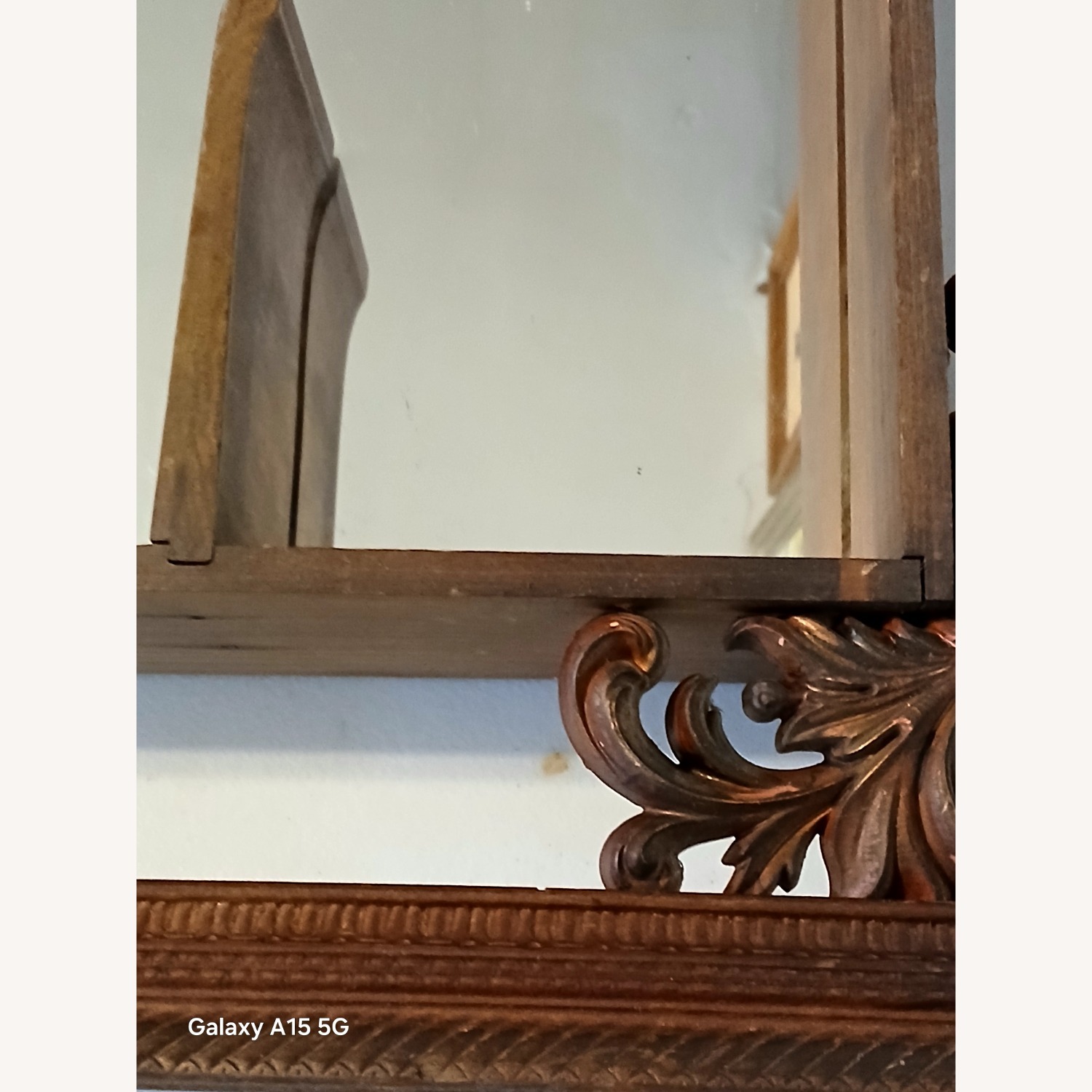 Vintage Mirror with Wooden Shelves - image-5