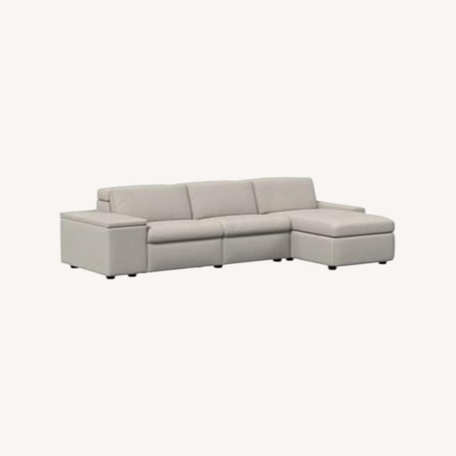 West Elm Enzo 3-Piece Reclining Chaise Sectional w Storage - image-0