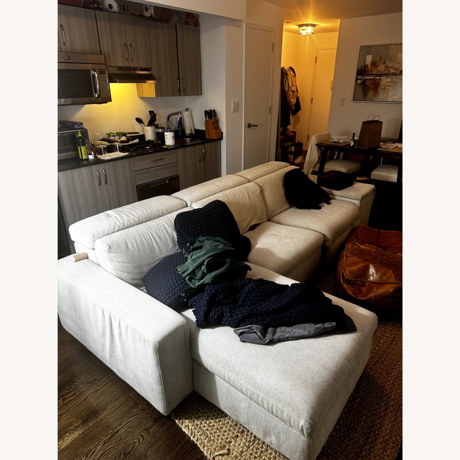 West Elm Enzo 3-Piece Reclining Chaise Sectional w Storage - image-6