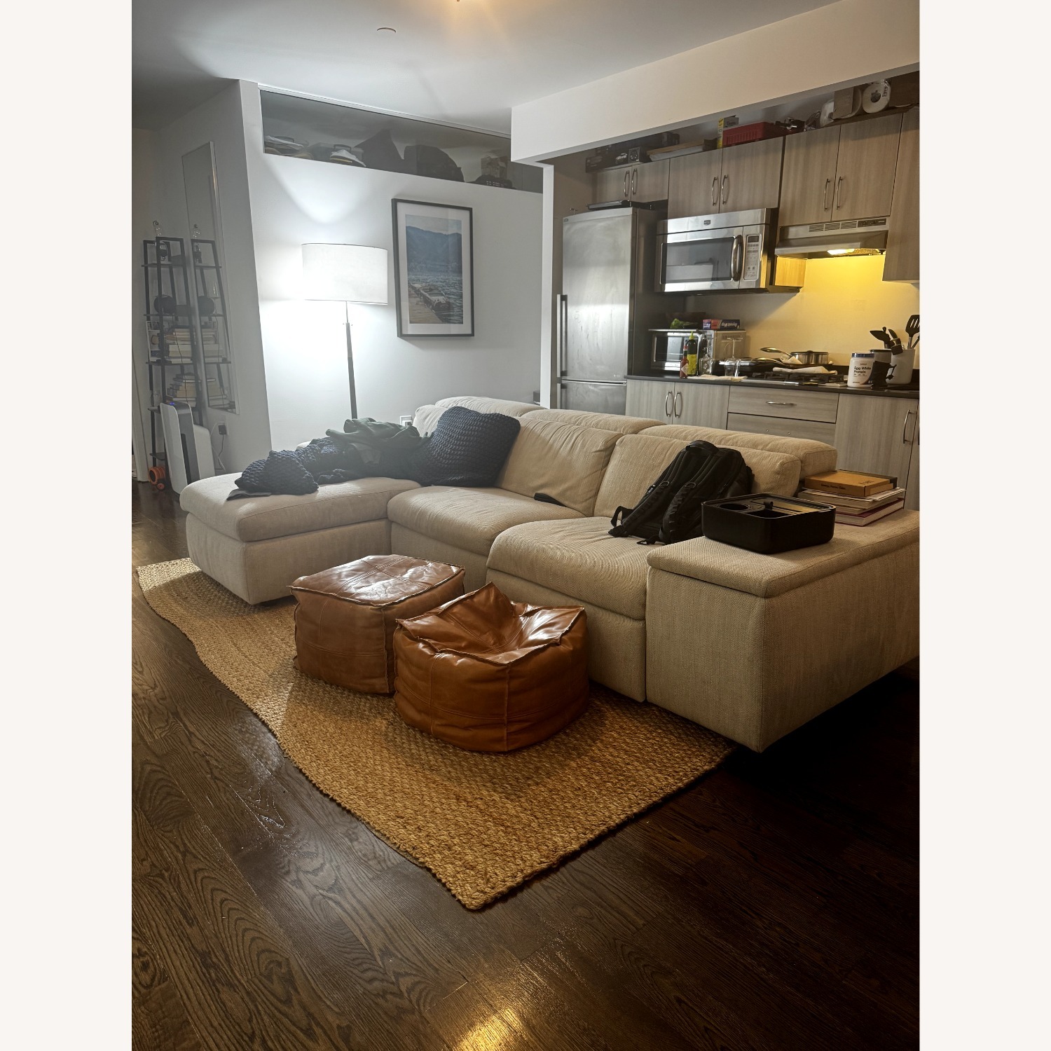 West Elm Enzo 3-Piece Reclining Chaise Sectional w Storage - image-3
