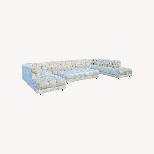 Used Custom Crushed Velvet Vintage Sectional  for sale on AptDeco