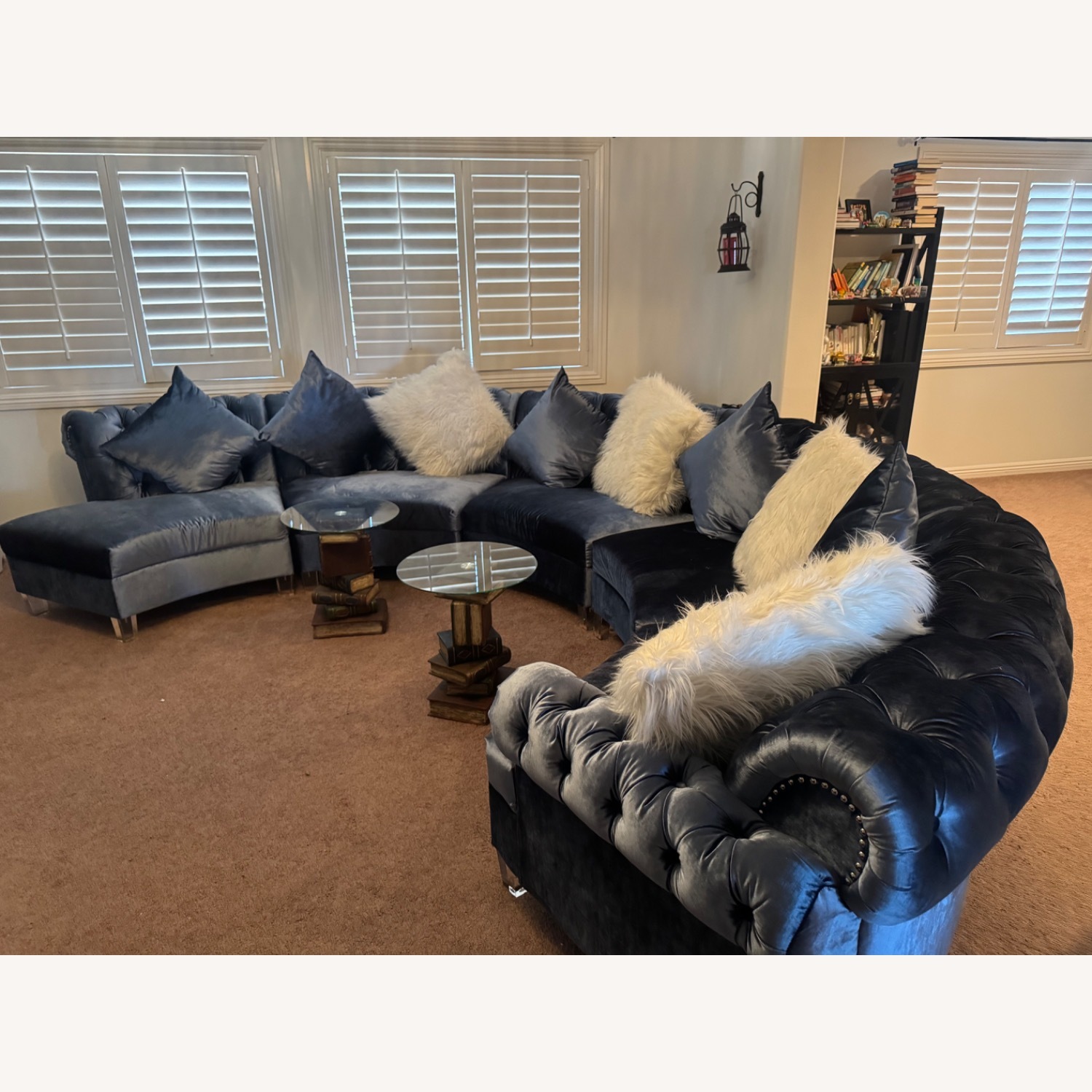 City Velvet Curved Sectional Sofa - image-2