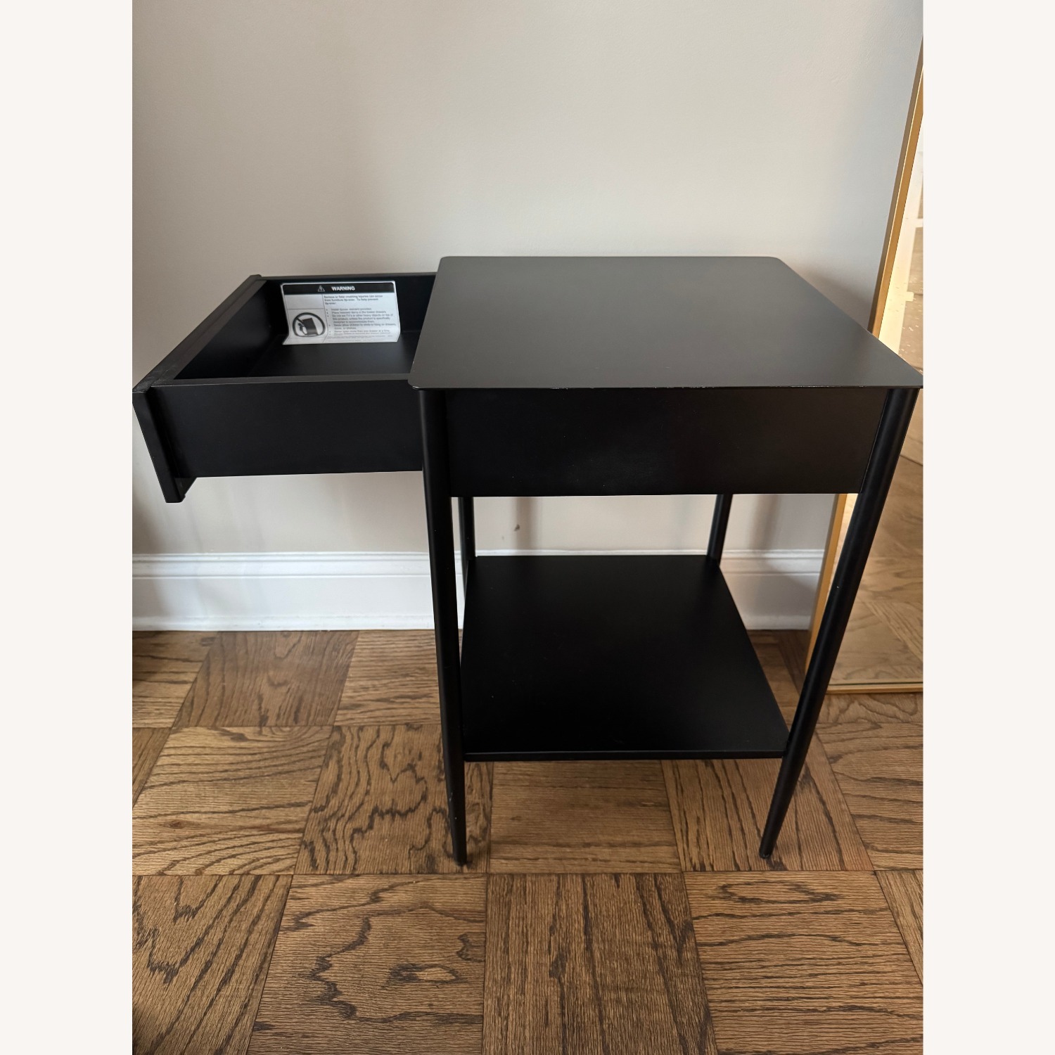 West Elm Metalwork Black Nightstand - image-3