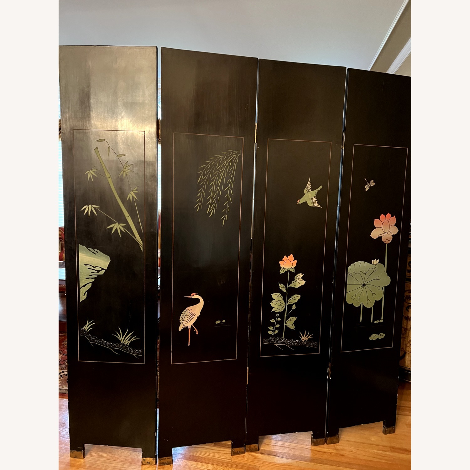 Vintage Oriental Asian 4 Panels - image-8