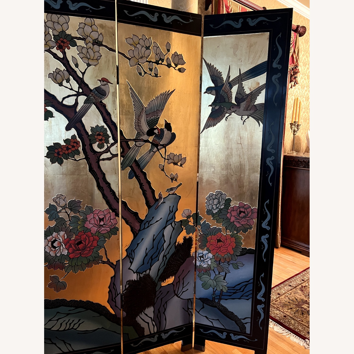 Vintage Oriental Asian 4 Panels - image-2