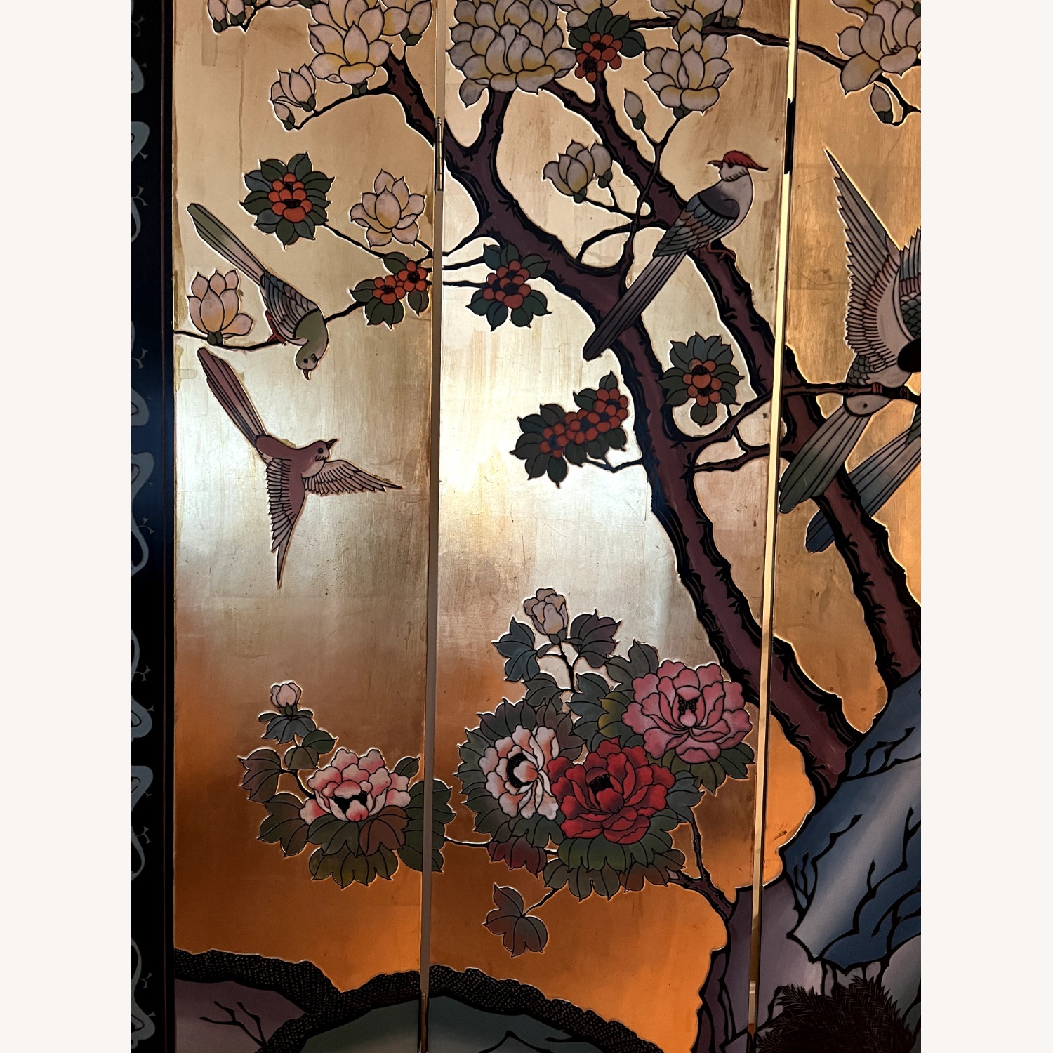 Vintage Oriental Asian 4 Panels - image-1