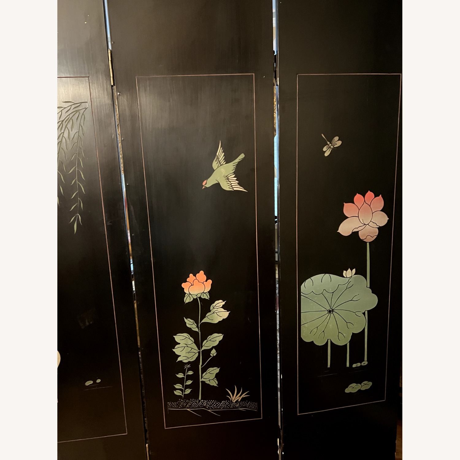 Vintage Oriental Asian 4 Panels - image-7