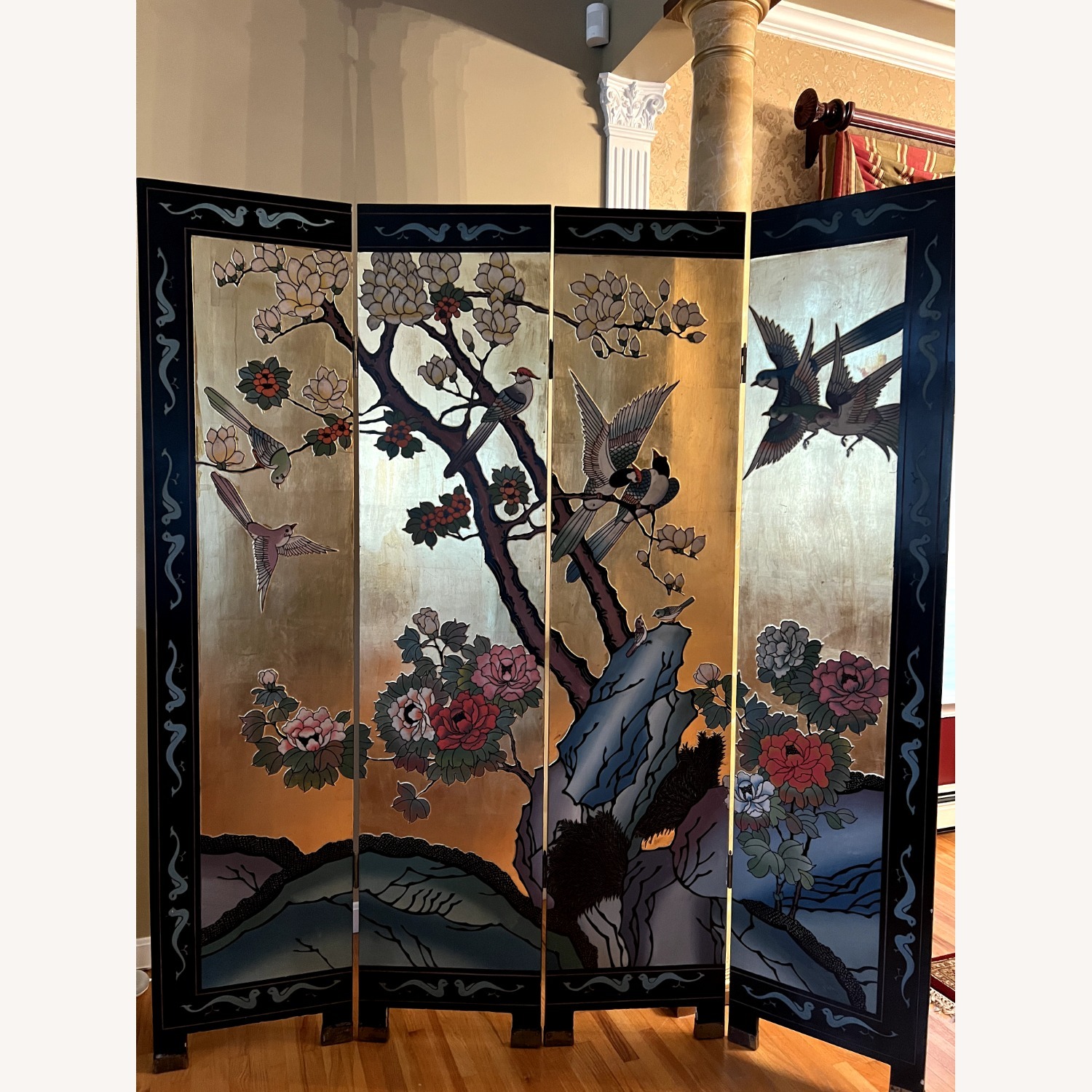 Vintage Oriental Asian 4 Panels - image-4