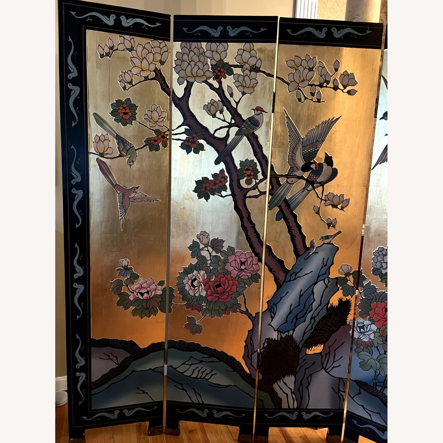 Vintage Oriental Asian 4 Panels - image-5