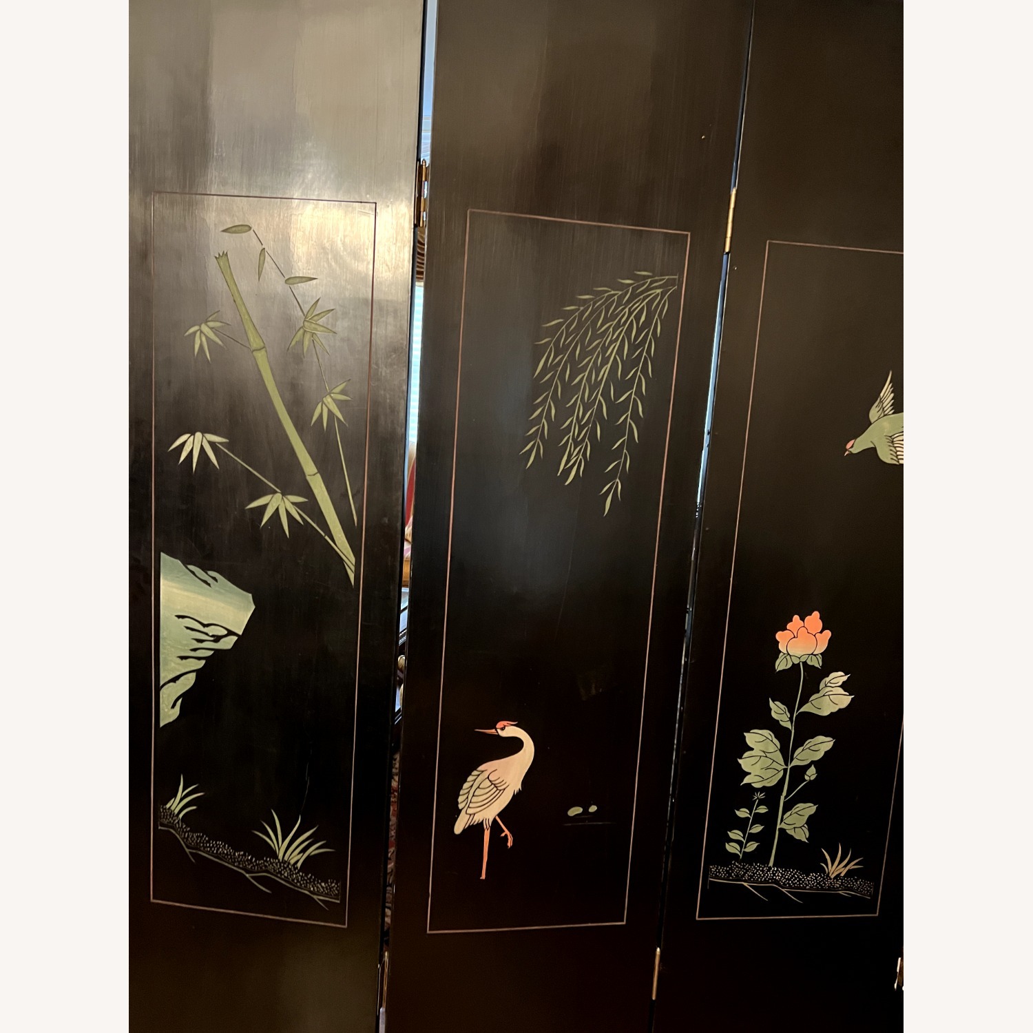 Vintage Oriental Asian 4 Panels - image-6