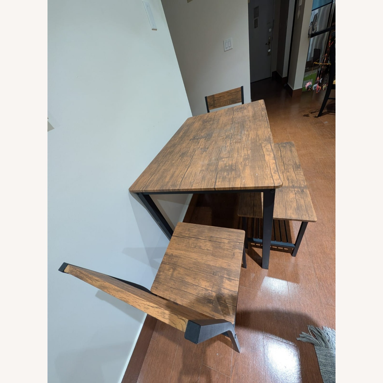 4 Items Dining Set Table Two Chairs and a Bench - image-2