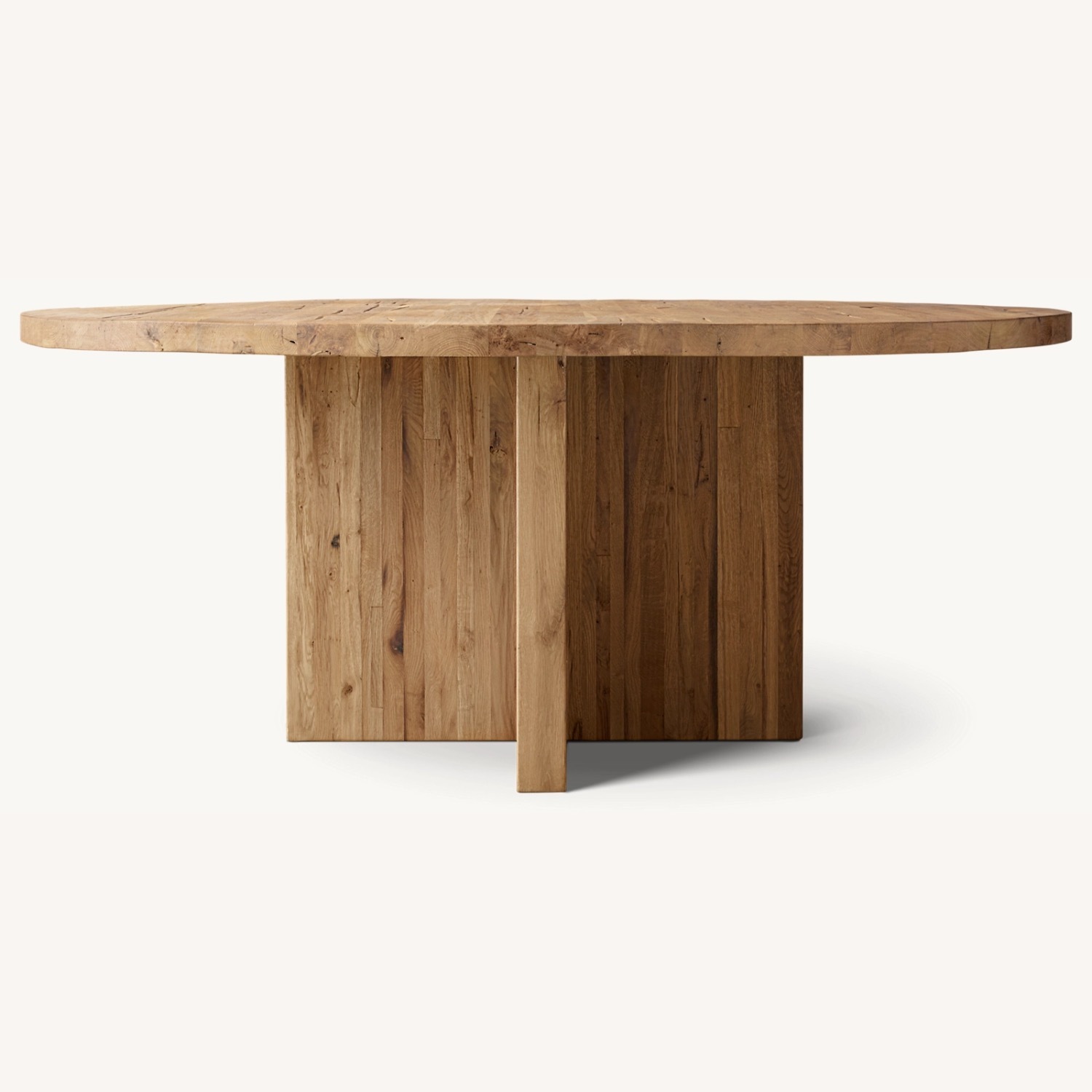 Restoration Hardware Reclaimed Oak Plank Round Dining Table - image-0
