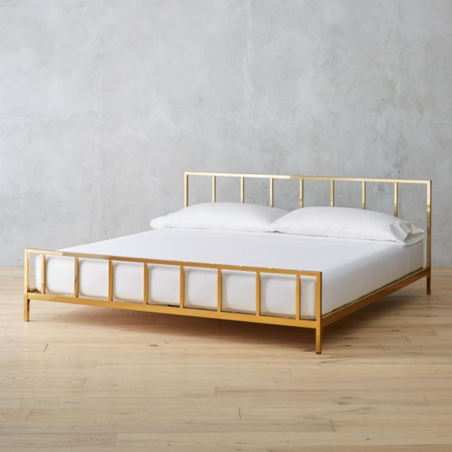 CB2 Alchemy Gold Bronze King Bed Frame - image-1