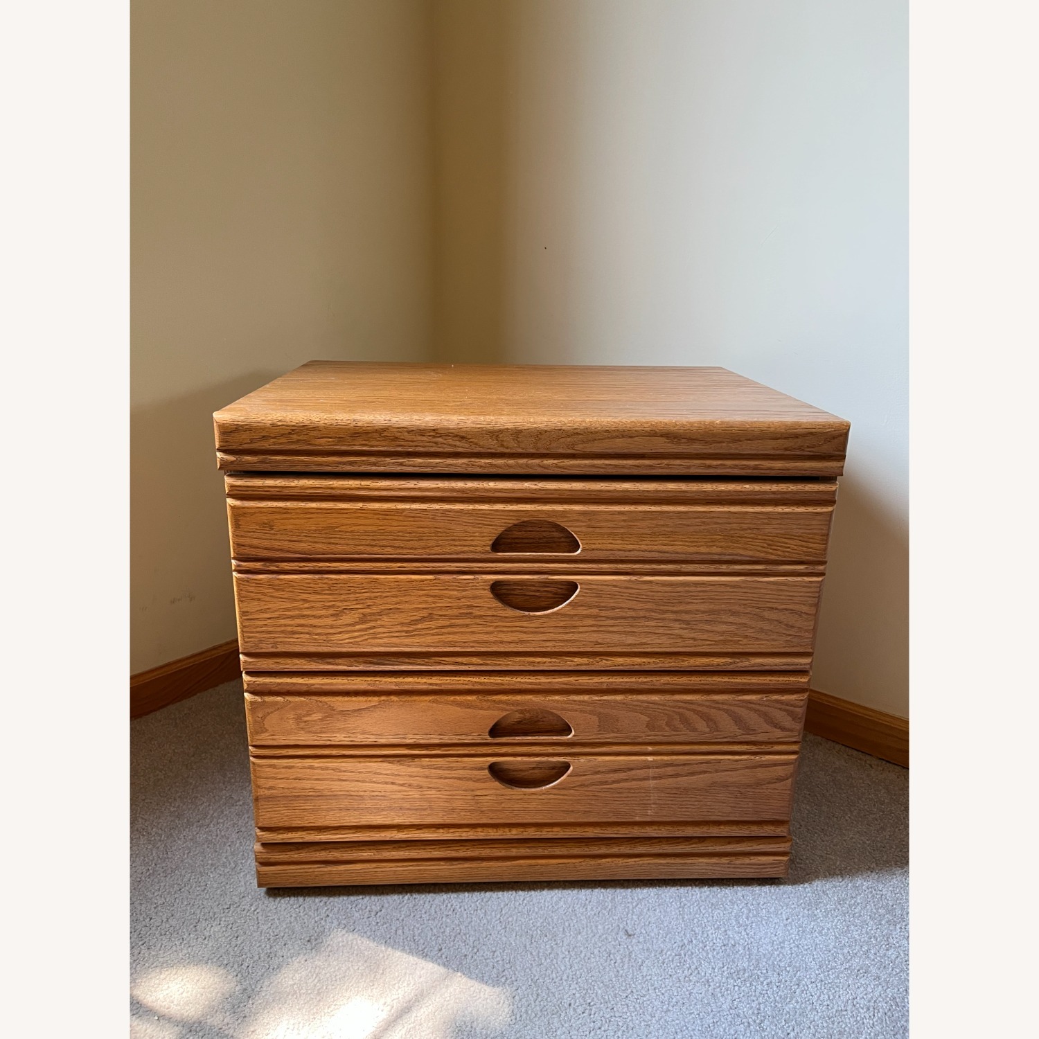 Palliser Oak Mid Century Modern Nightstand - image-1