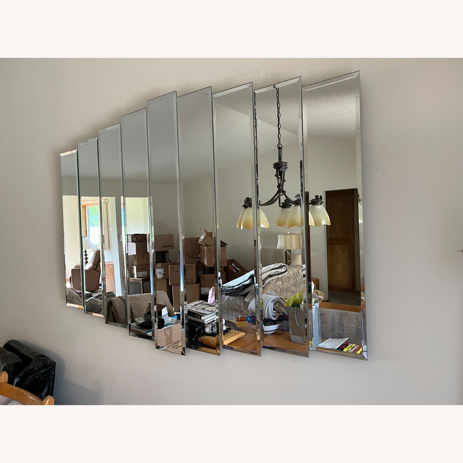 Vintage Art Deco Style Beveled 9-Step Panel Mirror - image-3
