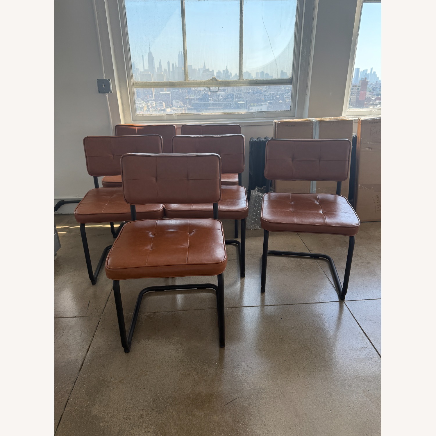 Brown Leather Chairs - image-1