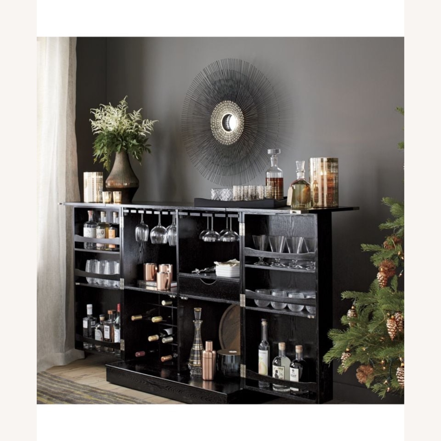 Crate & Barrel Steamer Bar Cabinet - image-3