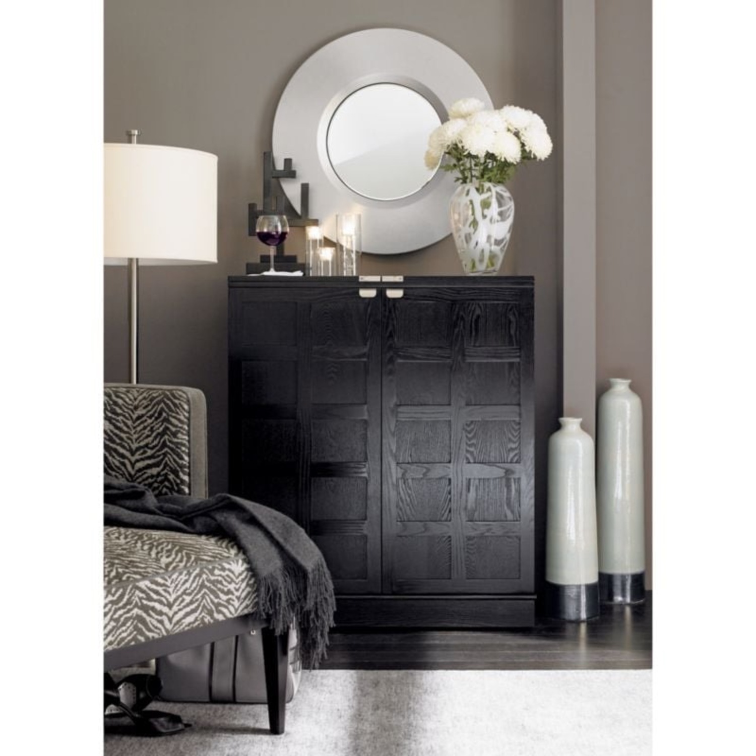 Crate & Barrel Steamer Bar Cabinet - image-5