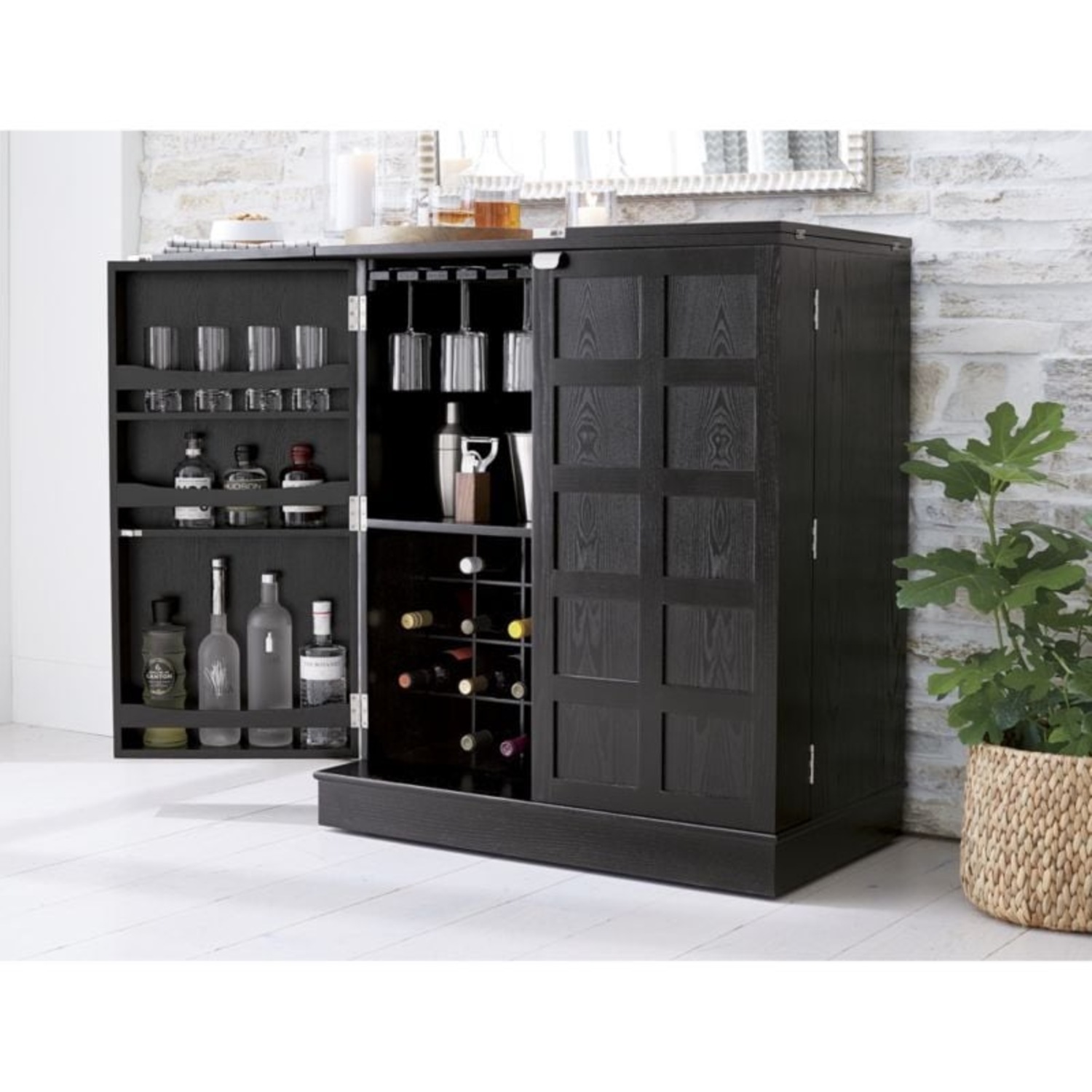 Crate & Barrel Steamer Bar Cabinet - image-2