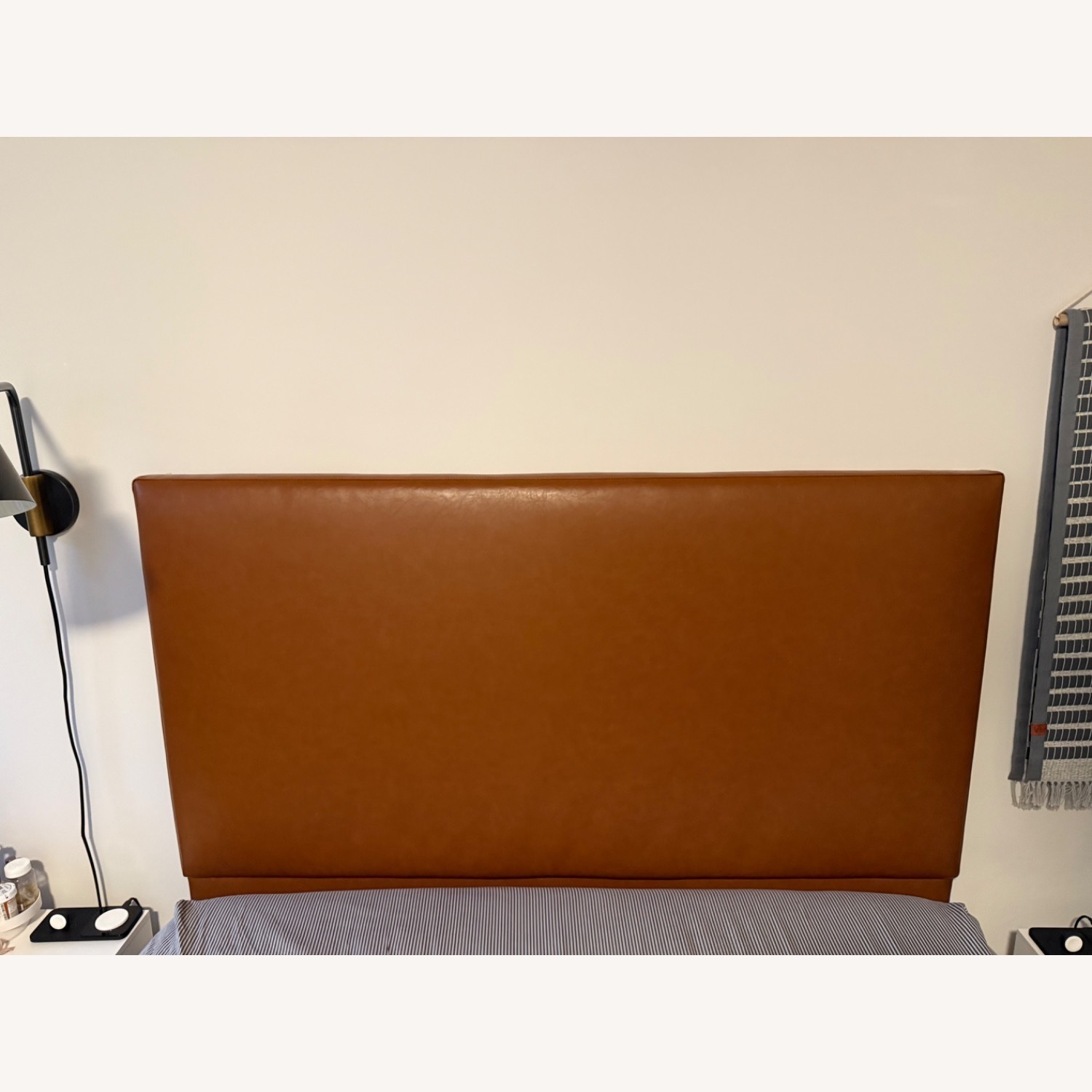 West Elm Upholstered Headboard - Faux Leather - image-2
