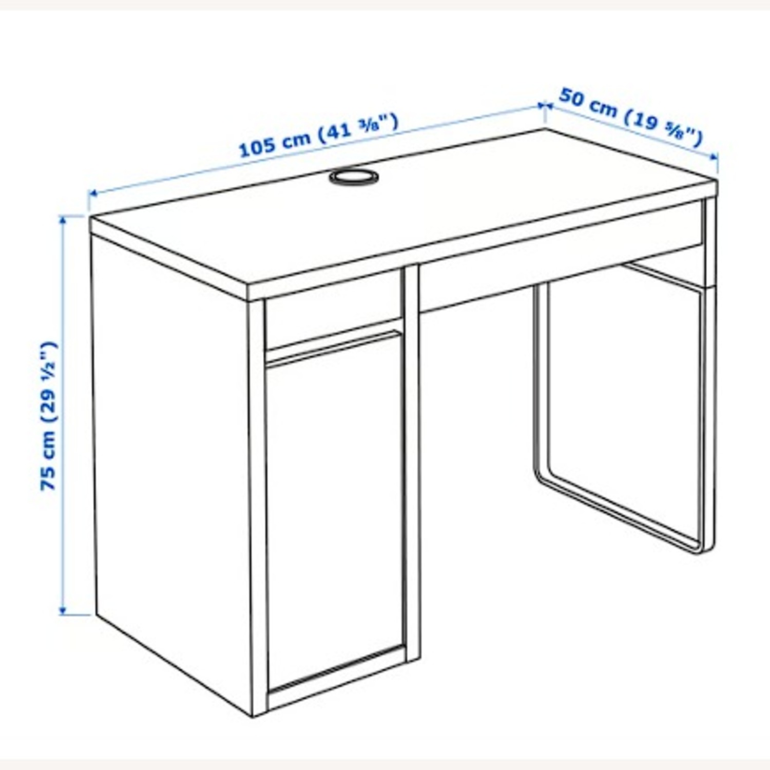 IKEA MICKE White Desk with Storage - image-11