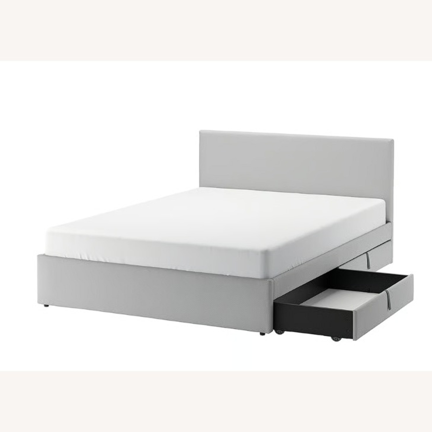 GLADSTAD Queen Upholstered Bed Frame 4 Storage Boxes - image-0