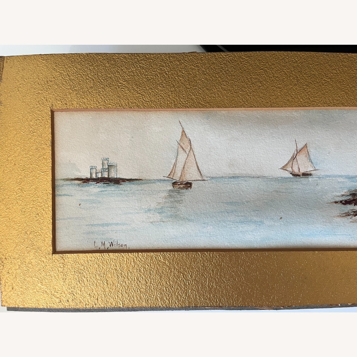 Watercolor Painting of Sailboats on Lake - image-3