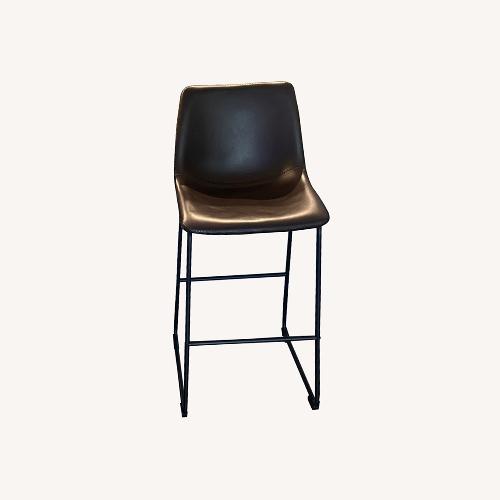 Used At Home  Faux Leather Barstool Espresso Brown for sale on AptDeco