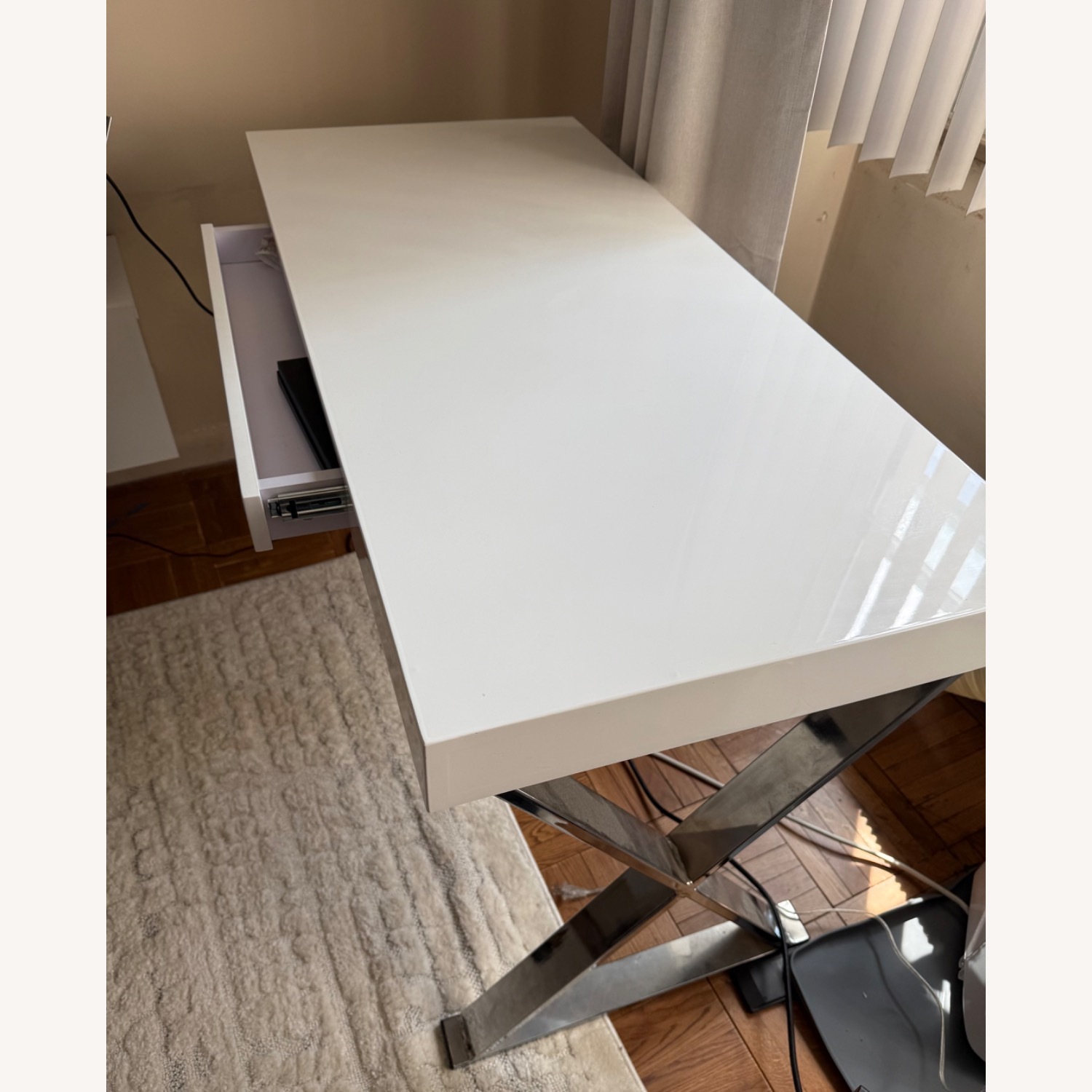 Home Depot White Desk with Drawer - image-2
