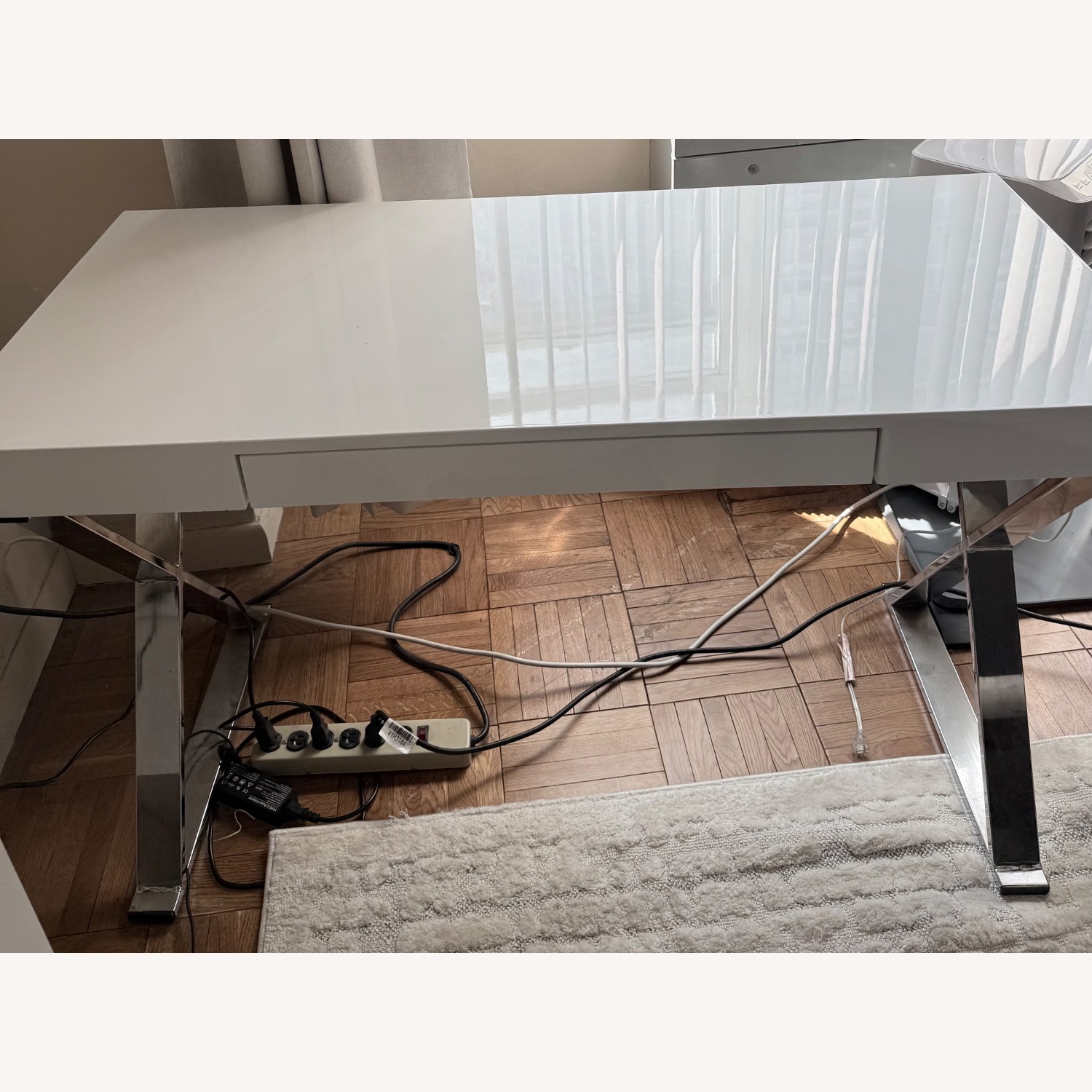 Home Depot White Desk with Drawer - image-1